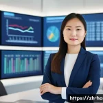 주택관리사로서의 커리어 전환 방법 - A professional Chinese woman in modern business casual attire standing confidently in a bright, cont...